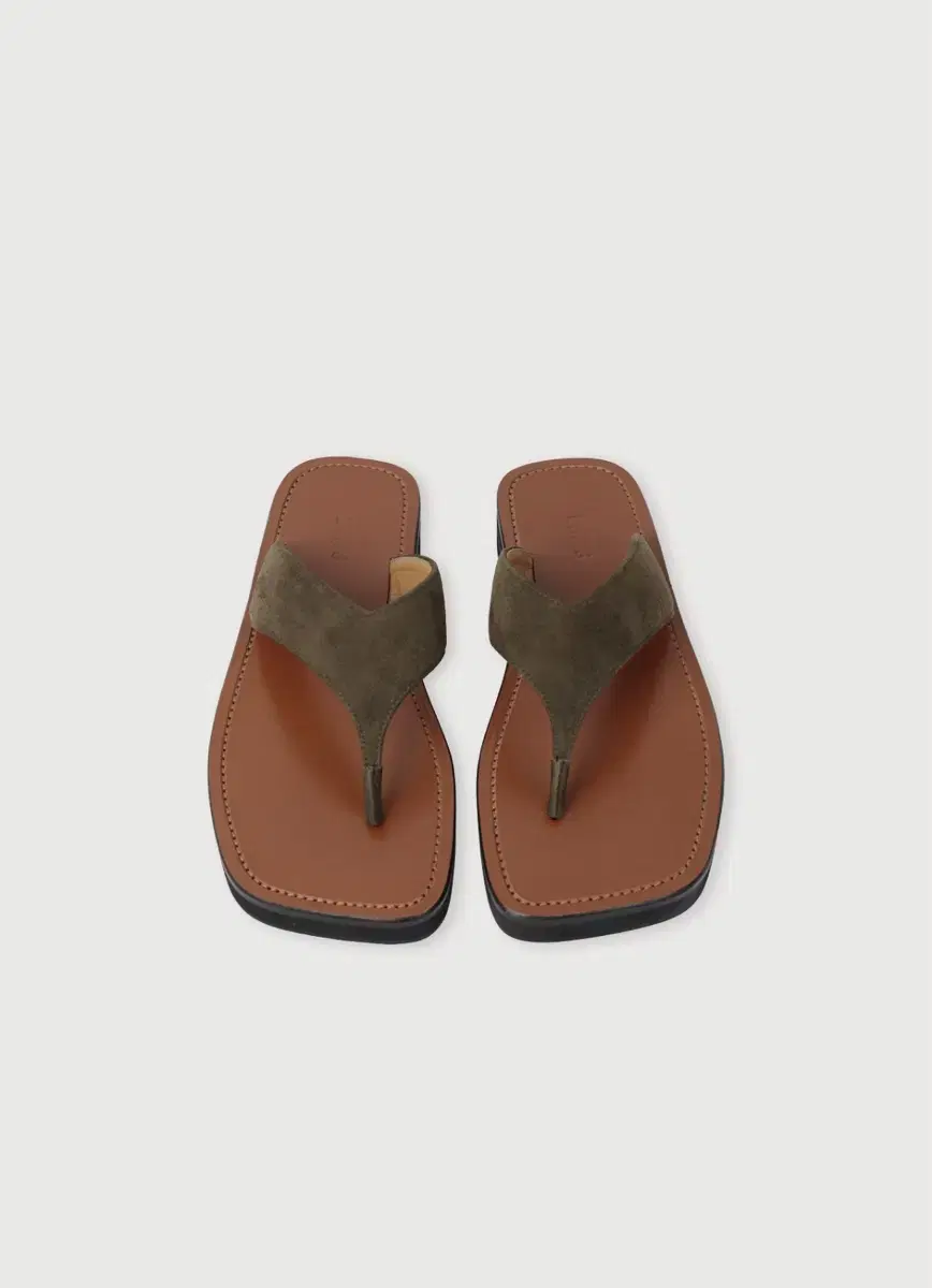 에토스 ethos Khaki suede flip-flop 240